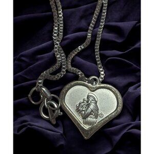 Saint Anthony Heart Shaped Pendant Necklace